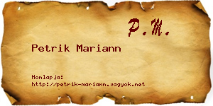 Petrik Mariann névjegykártya