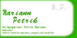 mariann petrik business card